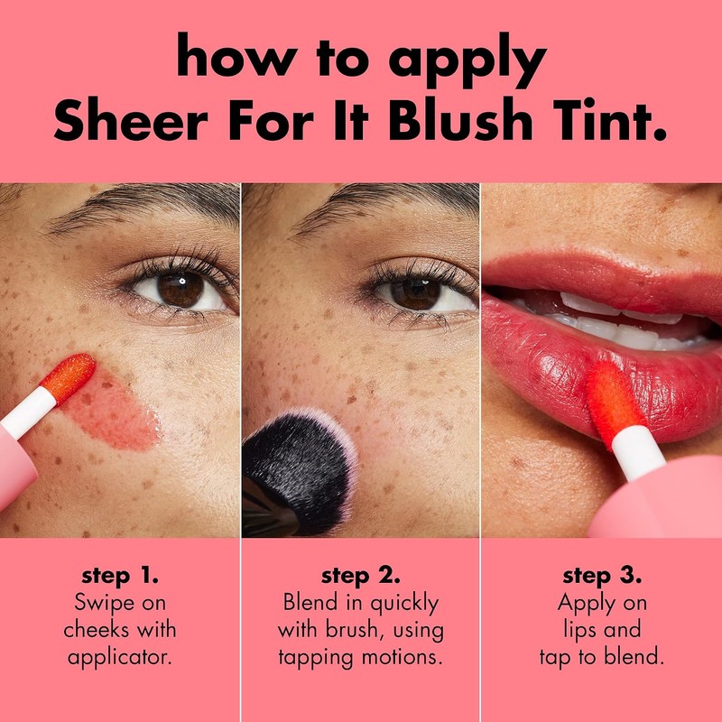 e.l.f. Tinta Sheer For It Blush Tint Left on Red