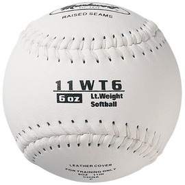 Markwort Color Coded Weighted 11-Inch Softball (6-Ounce, White)