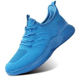 KEEZMZ Zapatos de correr para mujer y mujer, ligeros, informales, para tenis, Azul / Patchwork, 11