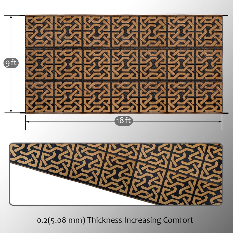 SAND MINE Reversible Mats, Plastic Straw Rug, Modern Area Rug,