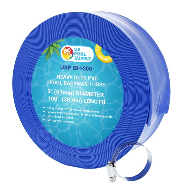 U.S. Pool Supply 2" x 100' Heavy Duty Blue Swimming