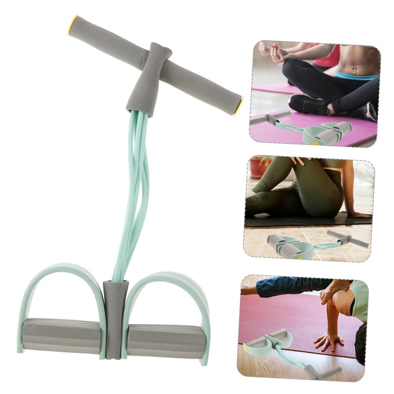 OHPHCALL Stomach Abdominal Exercise Equipment Six-Tube Tension Rope Pedal Puller