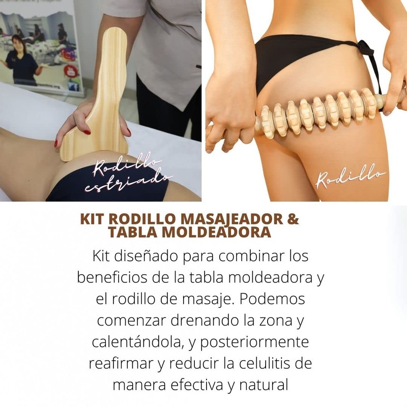Maderotherapy Professional Body Kit with Cellulite Massage Roller and Body