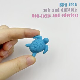 10Pcs Cartoon Sea Turtle Shaped Beads Silicone Focal Beads Turtle Beads Animal Beads Loose Spacer Beads for Jewelry Making Bracelet Keychain Making Pen Beads