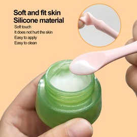 Eye Cream Spatula, Cosmetic Spoon Mini Makeup Spatula Spoon Beauty Scoop Eye Massage Wand Stick Professional Silicone Face Eye Cream Applicator Spatula for Skin Care Home Salon