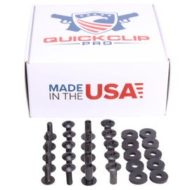 Black Chicago Screws 4, 10 or 20 Pack Kit - 1/2 Inch by QuickClip Pro, Thru-Hole Machine Screw Fasteners with Rubber Washers for Kydex Leather Holster Sheath Crafting .500" Bulk Premium USA (20)