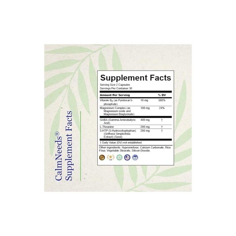 CalmNeeds® Promote Calm and Positive Mood - Formula Contains Vitamins