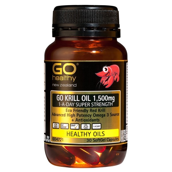 GO Healthy GO Krill Oil 1,500mg 1-A-Day Super Strength Capsules 30
