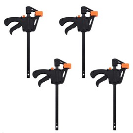 4 Pcs F Clamp Clip Bar Grip Quick Ratchet Release Squeeze Clamps Tools for Woodworking Set