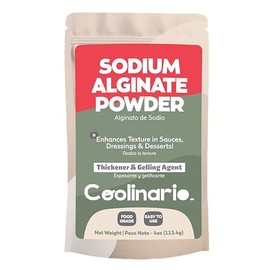 Coolinario Sodium Alginate Powder (4 Oz) Premium Thickener & Gelling Agent for Sauces, Desserts & Molecular Gastronomy | Ideal for Spherification & Texture Enhancement | Food Grade