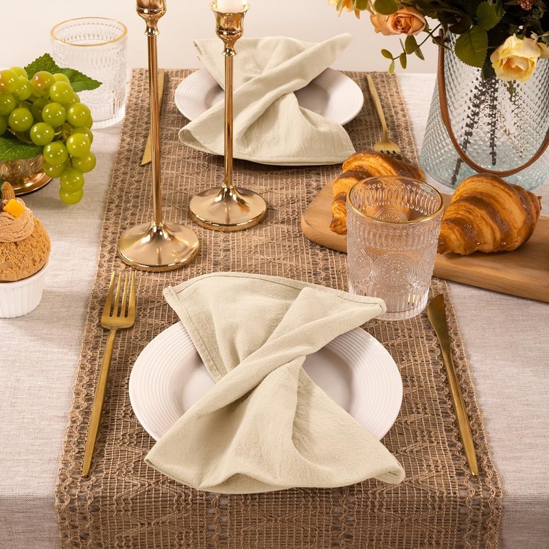 Dremisland Boho Table Runner Macrame Farmhouse 95 Inch Woven Burlap
