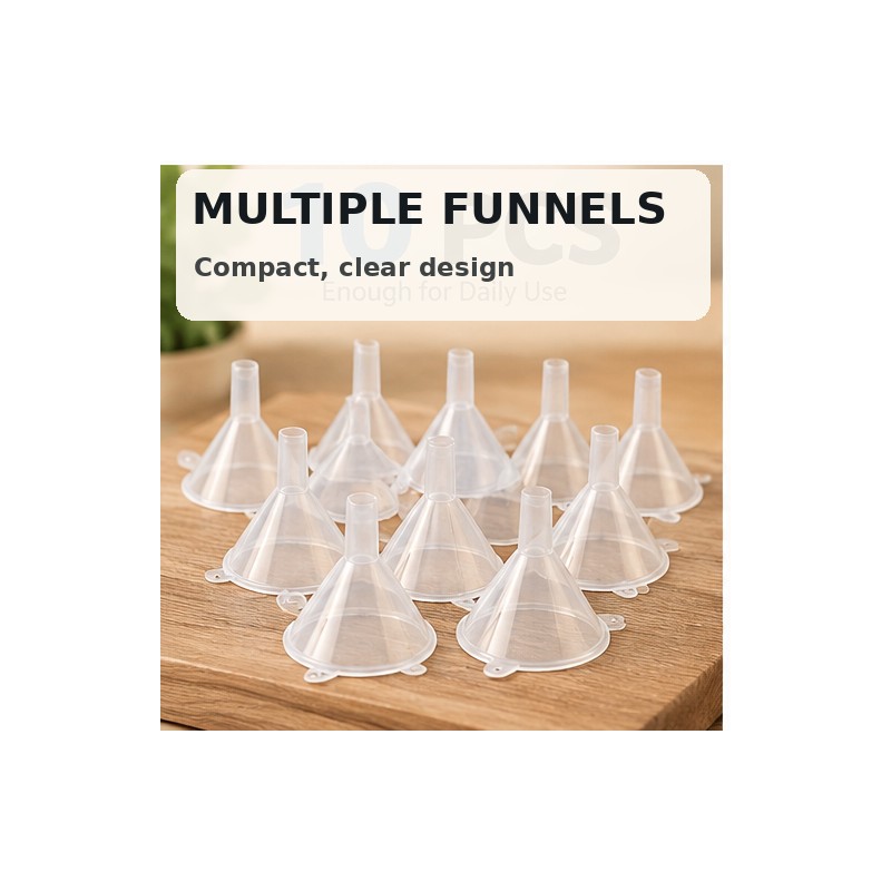 20-Piece Mini Clear Plastic Funnel Set for Small Bottle Filling