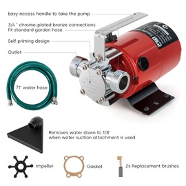 Utility Pump, Prostormer 1/10HP 120V Mini Portable Electric Water Transfer Pump 330GPH Plumbing Equipment with Water Hose Kit Great for Yard, Garden, Pool Draining