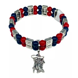 Seasons Jewelry Ole Miss Colonel Reb Stretch Bracelet by Seasons Jewelry-RARE-N