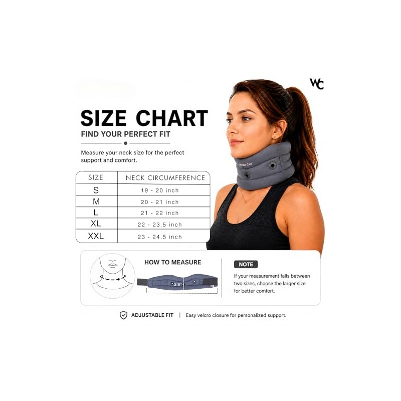 Wonder Care Collar cervical suave Collar ajustable Soporte para el