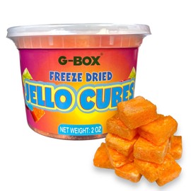G-Box Freeze-Dried Orange Jello Cubes - 2 oz | USA-Made Freeze Dried Jelly | Freeze-Dried Candy| Trending TikTok Snack, TikTok Trend Items, Fruit Jelly Candy, Freeze Dried Oranges (Orange Jelly Snack)