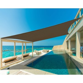 Garden EXPERT 20'x20' Sun Shade Sail Brown Square Canopy Sail Shade UV Block for Patio Garden Outdoor Backyard