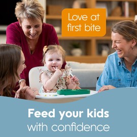 NumNum Baby Spoons Set, Feeding Littles x Silicone Pre-Spoon GOOtensils for Kids Aged 6+ Months - First Stage, Baby Led Weaning (BLW), Teething Spoon - Gift Set + Travel Case - 6 Spoons, Neon