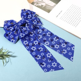 Hanukkah Hair Bow Clips for Women Cute Star of David Hair Clips Jewish Menorah Dreidel Hair Ribbon Bow Barrettes Jeweled Festival of Light Jewish Accessories Hanukkah Outfits Holiday Gifts