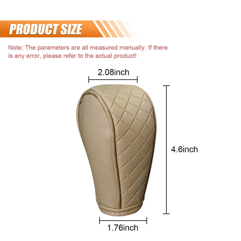 Leather Car Gear Shift Cover, Anti-Slip Dust Waterproof Gear Shifter