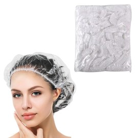 YJRUNFU Shower Cap, Hair Cap, Disposable, Transparent, Waterproof, Single Use, Hair Color, For Hair Dying, Bath, Cooking, Spa, Work, Work, One Size Fits Most, For Hotels and Esthetics, Unisex, 100