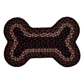 VHC Brands Beckham Indoor/Outdoor Pet Food Mat for Dogs Cats Kitchen Small Bone Rug 11.5x17.5