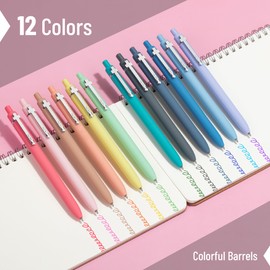 Mr. Pen- Bible Journaling Pens, 12 Pack, Assorted Color, Retractable Cute Gel Pens for Journaling, 0.7 mm, Pastel Barrel with Silver Cross Clip, Smooth Writing Aesthetic Pens for Women