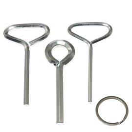 PZRT 3PCS Hexagonal Triangle Wrenches, Hex Dogging Key with Full Loop, Allen Wrench Door Key for Push Bar Panic Exit Devices