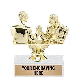 Arm Wrestling Trophies - 6" Double Male Arm Wrestle Trophy Award 20 Pack Prime