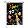 Happy New Year 2026 Small Decorative Garden Flag, Colorful Champagne