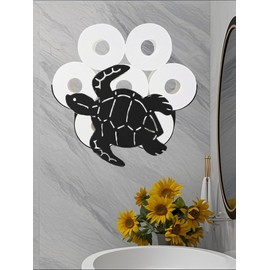 Sea Turtle Toilet Tissue Holder,Animal Paper Holders,Decorative Metal Papers Holder,Funny Toilet Animal Storage for Bathrooms,Bathroom Paper Organizer for Extra 8 Rolls Wall Mounted Art Decor