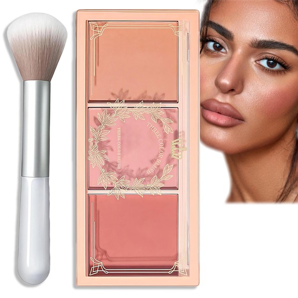 Wormeer 3-in-1 Matte Blush Powder, Long-Lasting, Sweat-Resistant Blushers for Cheeks