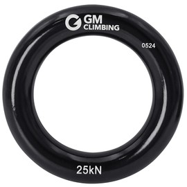 GM CLIMBING 1pcs 25kN Aluminum Lapel Ring Climbing Friction Saver Knot Hitch Ring Large Black