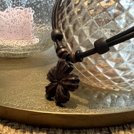 HANA LIMA Flower Necklace Surfer Necklace Women's Leather Necklace Surf Jewellery, Leather, No Gemstone