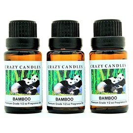 Crazy Candles Bamboo 3 Bottles 1/2 FL Oz Each (15ml) Premium Grade Scented Fragrance Oil