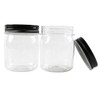 Novelinks 8 Ounce Clear Plastic Jars with Black Lids -