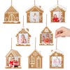 Namalu 8 Pcs Mini Gingerbread House Picture Frame Ornament Wooden
