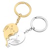 LONYOO Couples Lovebird Keychain Stainless Steel Heart Bird Keyring Valentines
