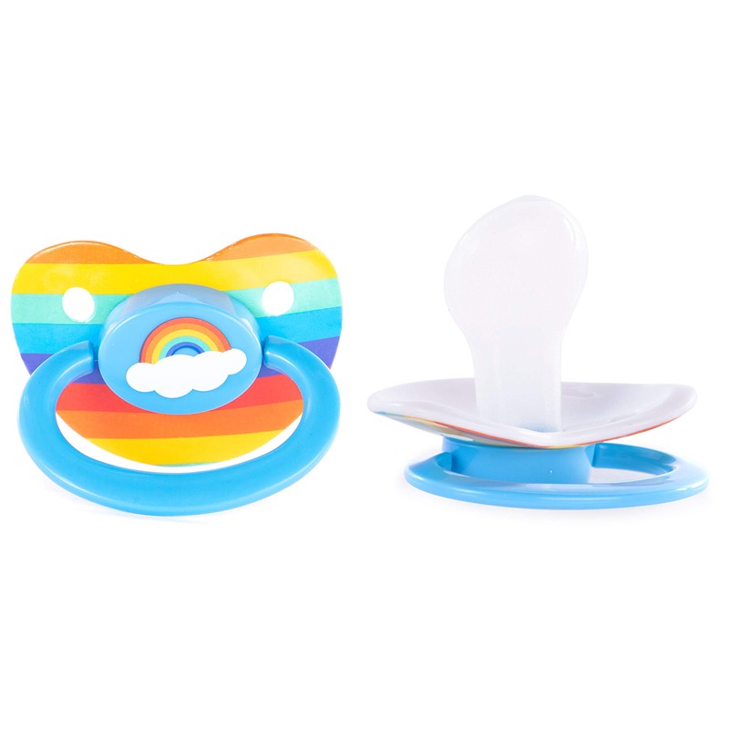 Littletude Pacifier. Rainbow. Silicone. Large Handle. Big Shield.