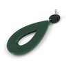 Statement Dark Green/Black Acrylic TeardropEarrings/ 80mm Long