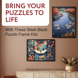 Impresa Jigsaw Puzzle Display Frame Kit - 2-Pack 20x27 in Black - Easy Snap-Together Puzzle Board Backing - Versatile Wall Hanging & Art Display - Fits 1000 Piece Frame