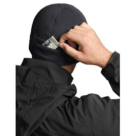 CQR Men's Fleece Tactical Beanie, Lightweight Army Military Skull Cap, Soft Warm Winter Hat with Small Pocket Charcoal(hzc204) Medium