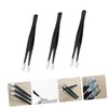 jojofuny 3pcs Stainless Steel Eyelash Applicator Tweezers for Makeup and