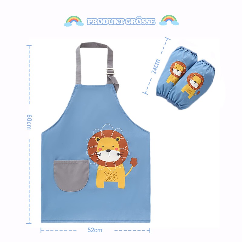 SUNNEKO Children's Cooking Apron with Pocket Waterproof Boys Girls Adjustable