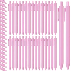 Fulmoon 50 Pcs Ballpoint Pens Bulk Retractable Comfortable Writing Pens Cute Christmas Back to School Supplies in Medium Point 1.0 mm for Teacher Student Baby Shower (Light Pink)
