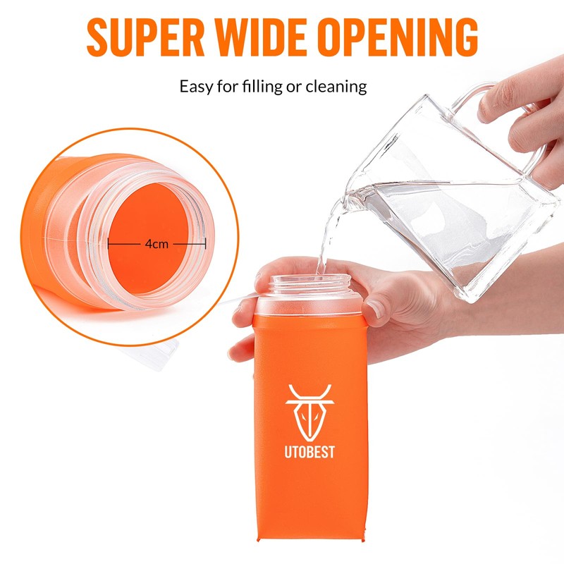 UTOBEST Soft Flask Running Water Bottle Collapsible Water Bottle for