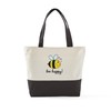 CafePress Bee Happy Canvas Tote Top Zipper Closure