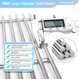 Htanch 4 Pack Heat Plate And 3 Pack Cooking Grid Grates Replacement for Brinkmann for JennAir 720-0337, 7200337，720 0337 and Nexgrill 720-0336, 720-0337, 730-0339,720-0511, 720-0586A Grill Parts