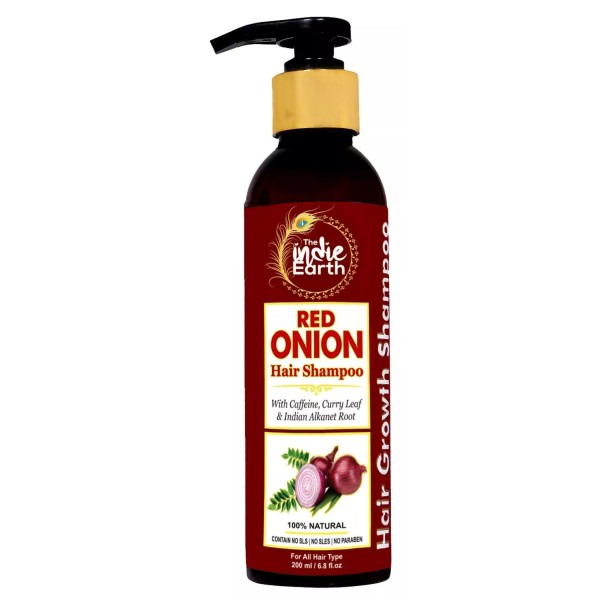 The India Earth Onion Shampoo Root Controlling Hair Fall Dandruff