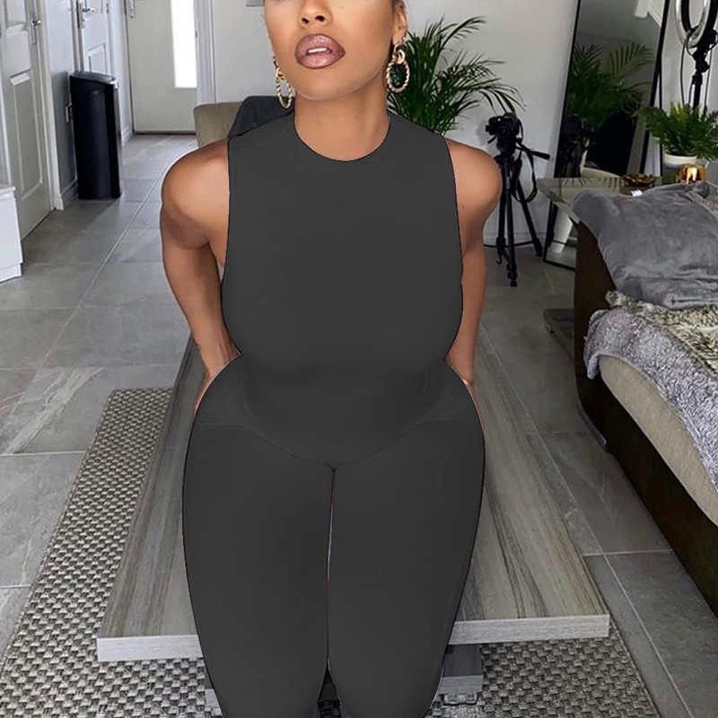 LuFeng Women's Sexy Sleeveless Zipper Bodycon Party Club Long Rompers